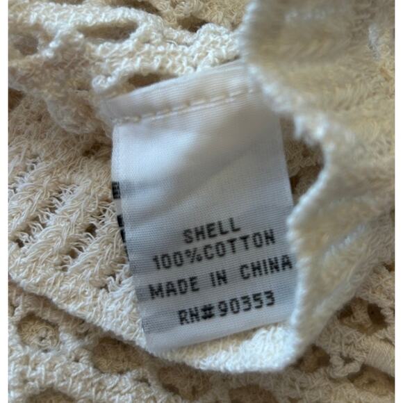 Rebellion Crocheted Cardigan Women's Open Knit Cherries Buttons Cropped Boho M - Picture 7 of 8